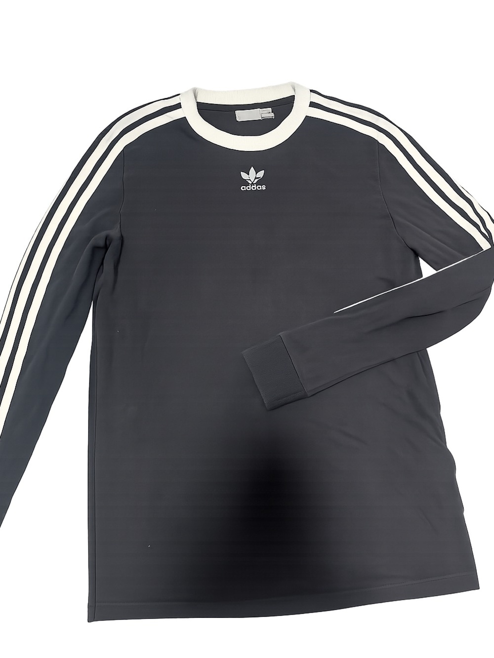 Adidas Black Long Sleeve Tee with the 3 White Stripes